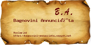 Bagnovini Annunciáta névjegykártya